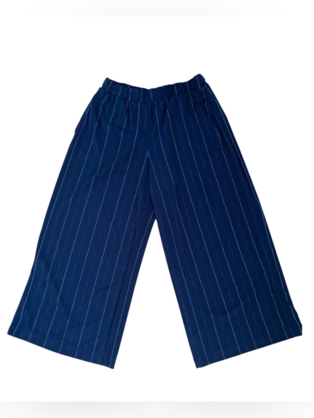 Banana Republic Navy Blue Pinstripe Wide-Leg Pants Size XS